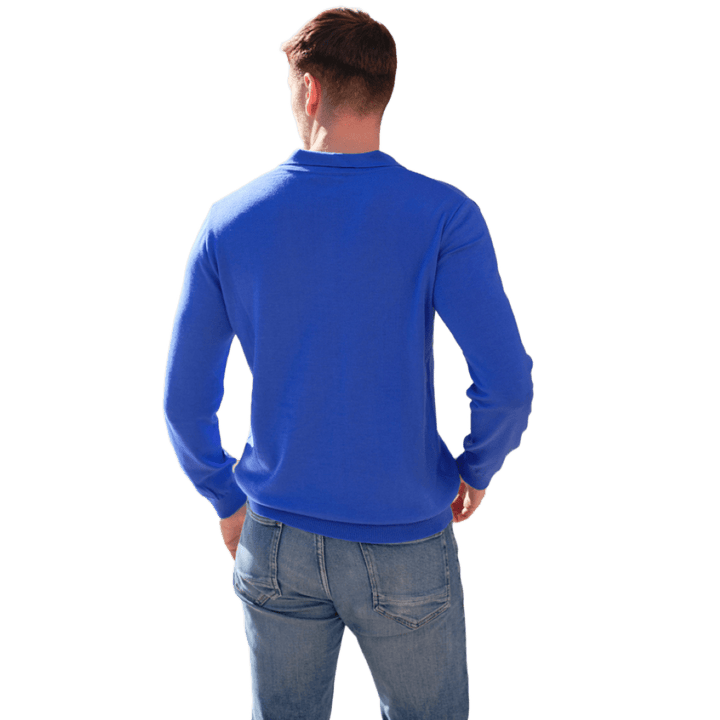 Polo uomo manica lunga in lana merino extrafine - Lanaioli Maglieria Filiera Corta Sostenibile & Filati Naturali
