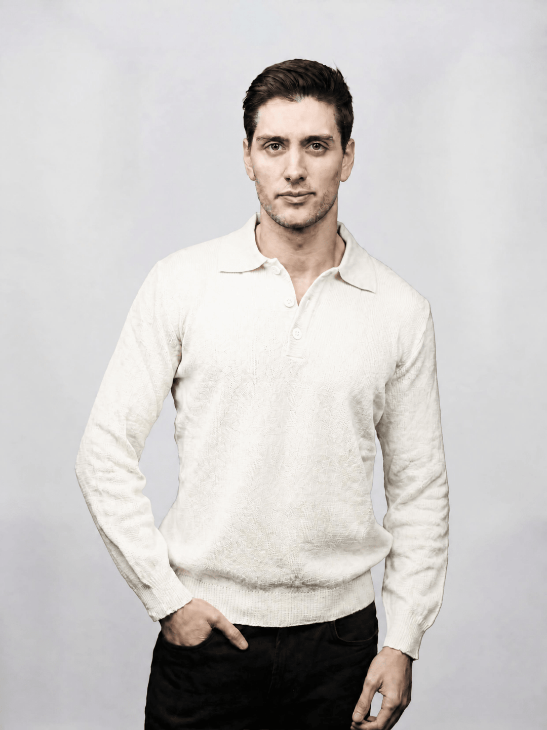 Polo Uomo Manica Lunga Lana Merino Filiera Corta - Lanaioli Maglieria Filiera Corta Sostenibile & Filati Naturali