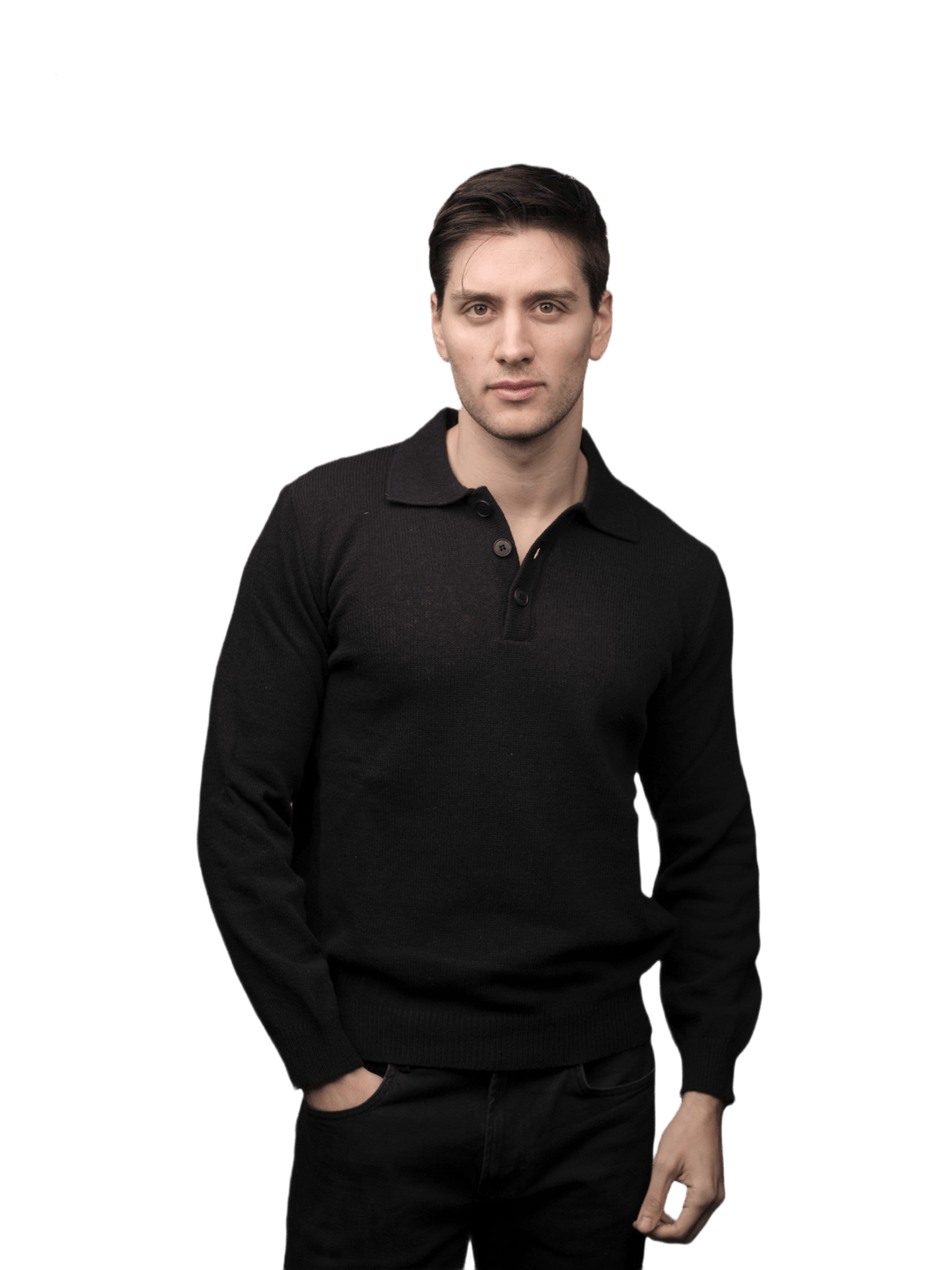 Polo Uomo Manica Lunga Lana Merino Filiera Corta - Lanaioli Maglieria Filiera Corta Sostenibile & Filati Naturali