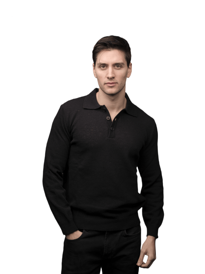 Polo Uomo Manica Lunga Lana Merino Filiera Corta - Lanaioli Maglieria Filiera Corta Sostenibile & Filati Naturali