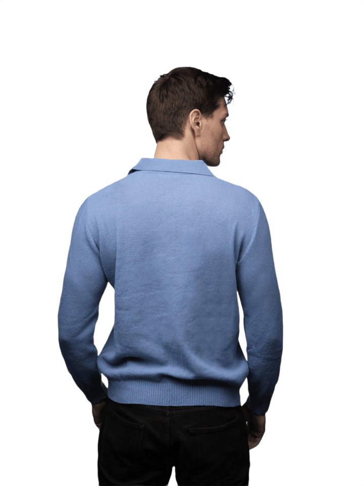 Polo Uomo Manica Lunga Lana Merino Filiera Corta - Lanaioli Maglieria Filiera Corta Sostenibile & Filati Naturali