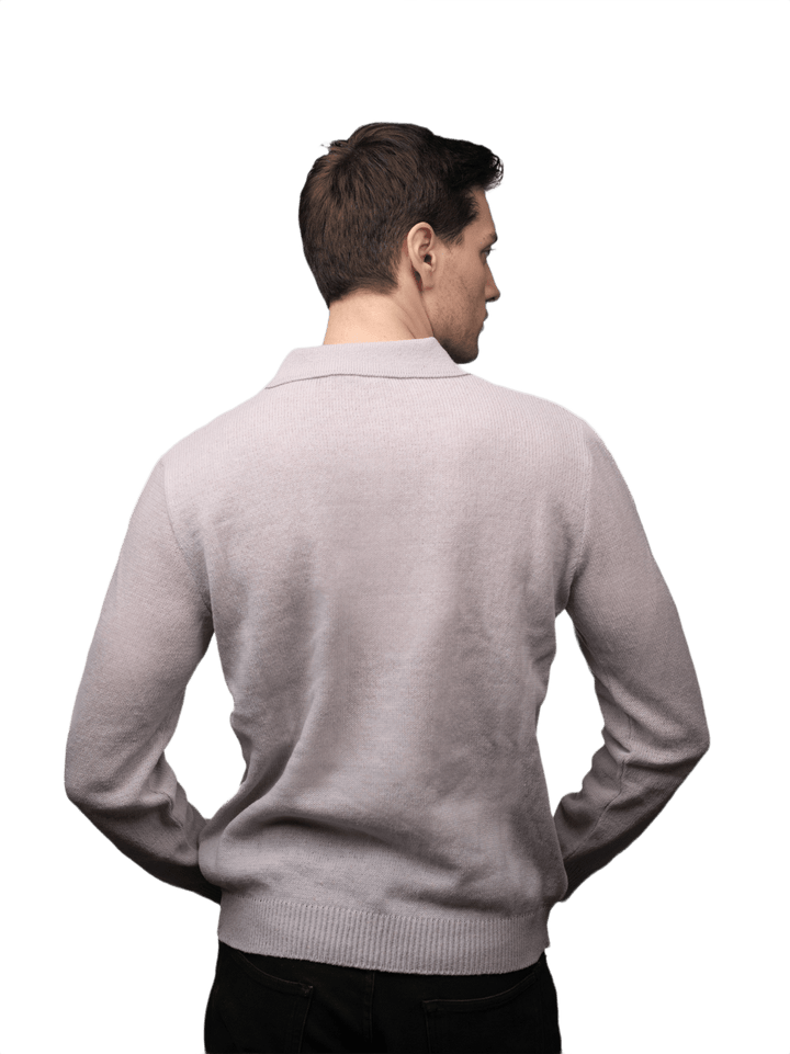 Polo Uomo Manica Lunga Lana Merino Filiera Corta - Lanaioli Maglieria Filiera Corta Sostenibile & Filati Naturali