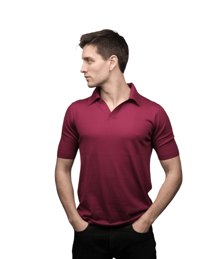 Polo Uomo Maniche Corte Pura Lana Merino Extrafine - Lanaioli Maglieria Filiera Corta Sostenibile & Filati Naturali