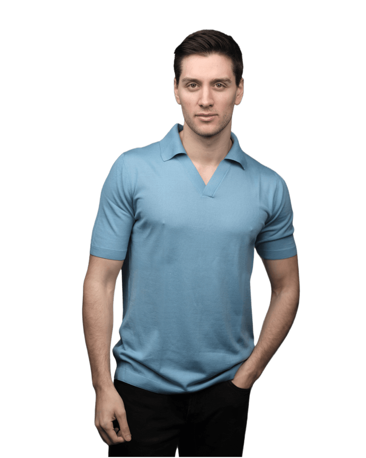 Polo Uomo Maniche Corte Pura Lana Merino Extrafine - Lanaioli Maglieria Filiera Corta Sostenibile & Filati Naturali