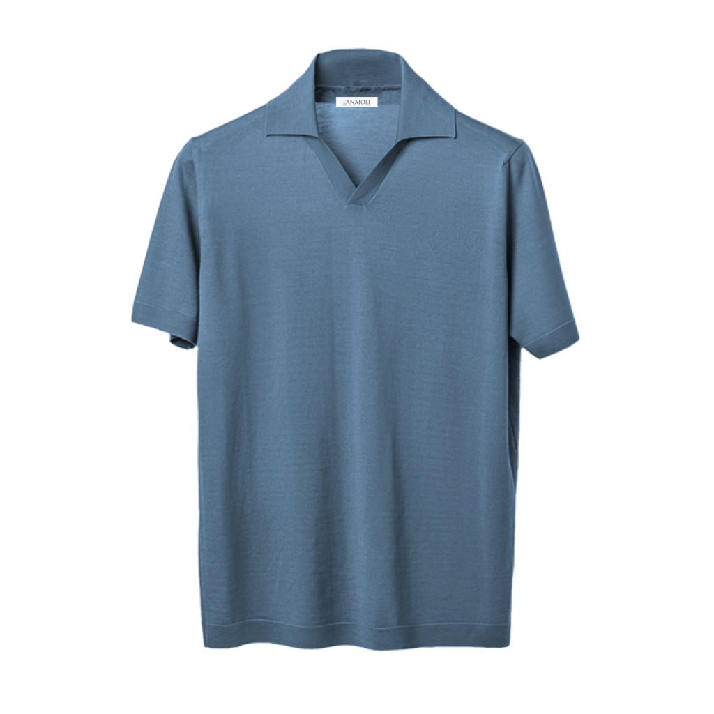 Polo Uomo Maniche Corte Pura Lana Merino Extrafine - Lanaioli Maglieria Filiera Corta Sostenibile & Filati Naturali