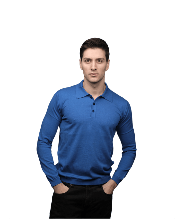 Polo Uomo Maniche Lunghe 100% Cotone ELS - Lanaioli Maglieria Filiera Corta Sostenibile & Filati Naturali