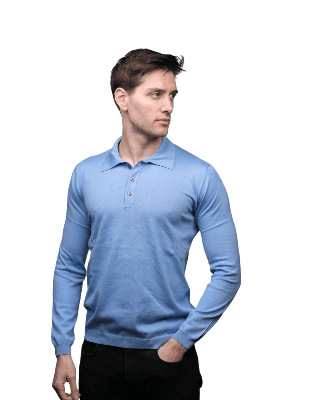 Polo Uomo Maniche Lunghe 100% Cotone ELS - Lanaioli Maglieria Filiera Corta Sostenibile & Filati Naturali