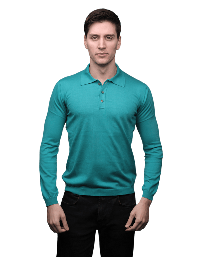 Polo Uomo Maniche Lunghe 100% Cotone ELS - Lanaioli Maglieria Filiera Corta Sostenibile & Filati Naturali