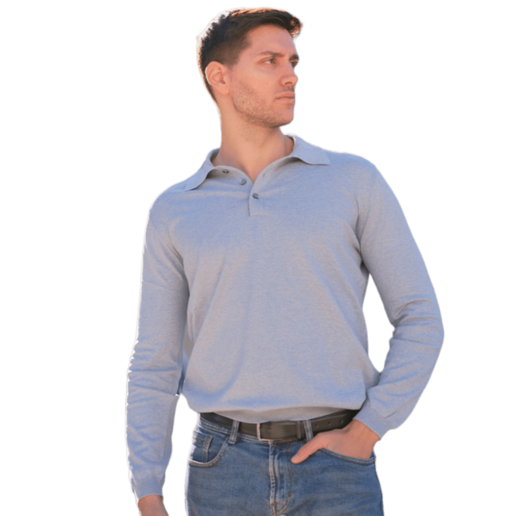 Polo Uomo Maniche Lunghe 100% Cotone ELS - Lanaioli Maglieria Filiera Corta Sostenibile & Filati Naturali