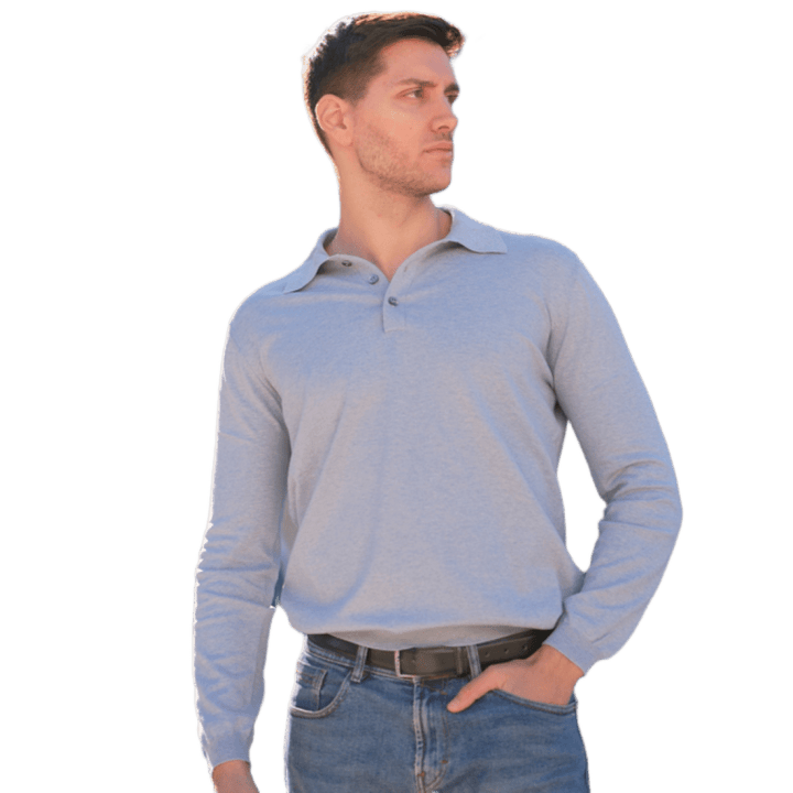 Polo Uomo Maniche Lunghe 100% Cotone ELS - Lanaioli Maglieria Filiera Corta Sostenibile & Filati Naturali