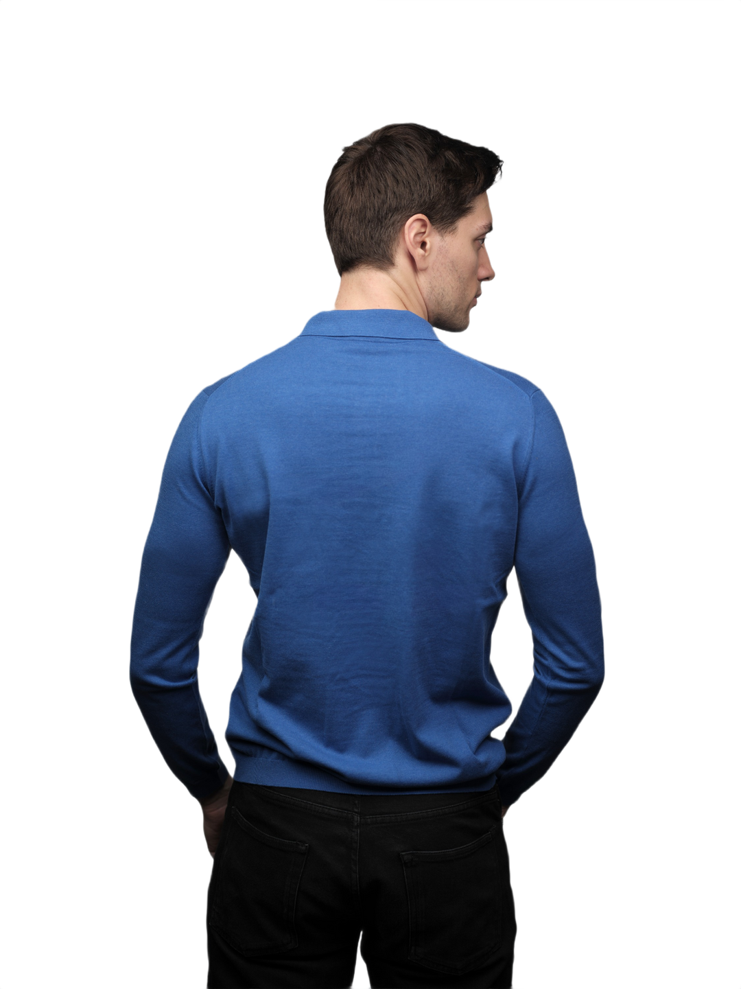 Polo homme manches longues 100% coton ELS