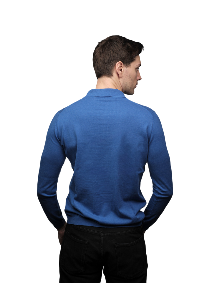 Polo homme manches longues 100% coton ELS