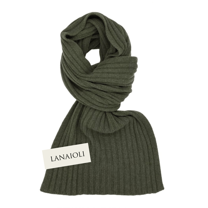 Sciarpa Donna a Coste Cashmere Rigenerato - Lanaioli Maglieria Filiera Corta Sostenibile & Filati Naturali