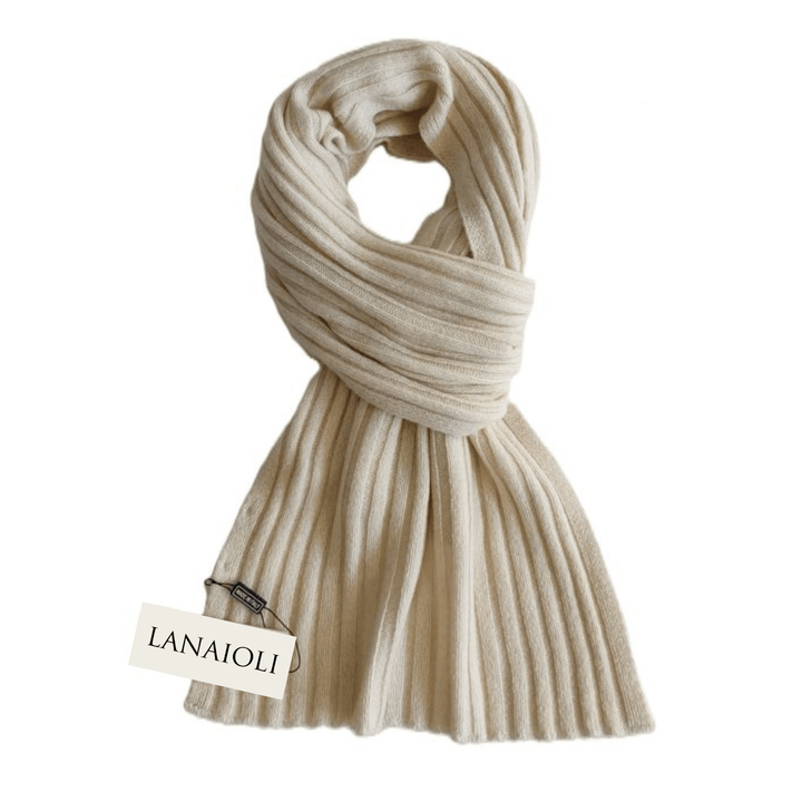 Sciarpa Donna a Coste Cashmere Rigenerato - Lanaioli Maglieria Filiera Corta Sostenibile & Filati Naturali