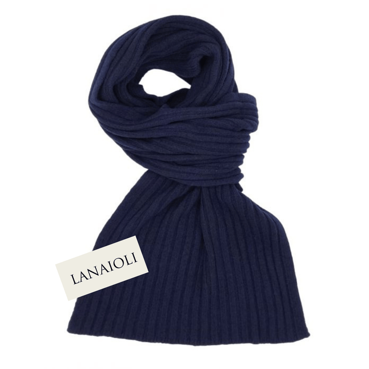 Sciarpa Donna a Coste Cashmere Rigenerato - Lanaioli Maglieria Filiera Corta Sostenibile & Filati Naturali