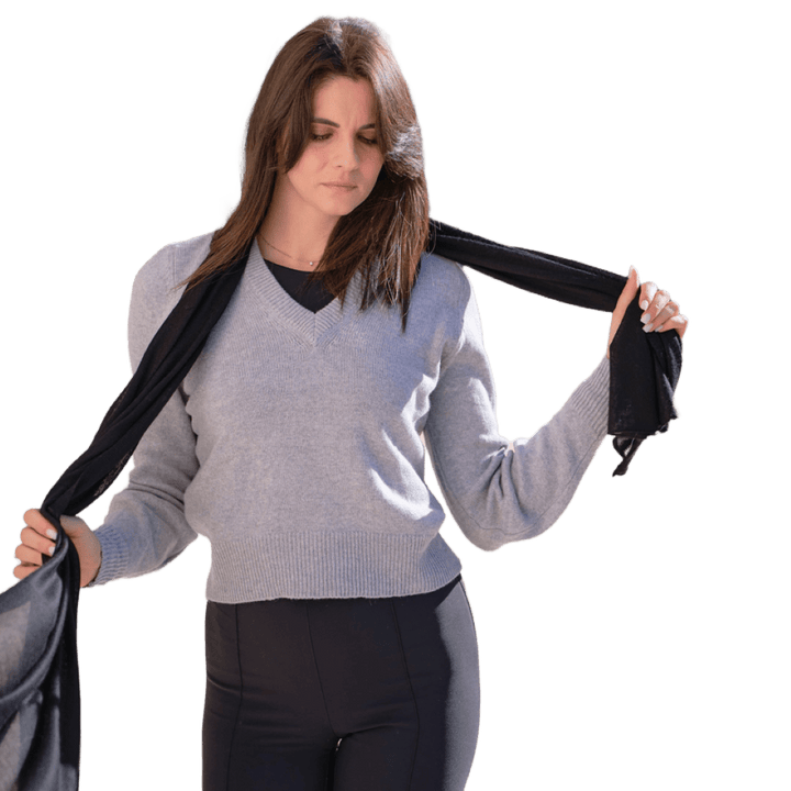 Sciarpa Donna Leggera Misto Cashmere e Seta - Lanaioli Maglieria Filiera Corta Sostenibile & Filati Naturali