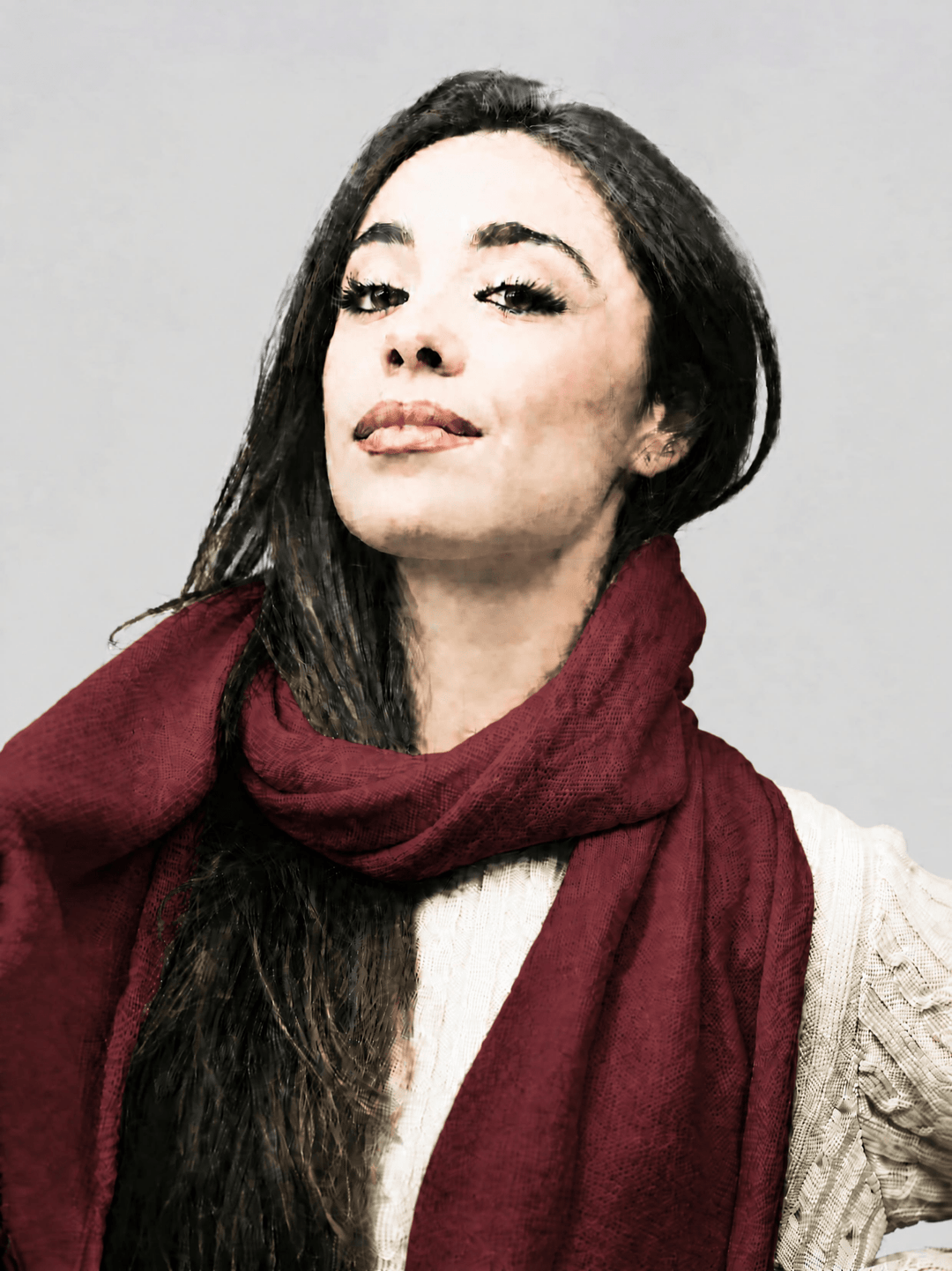 Sciarpa Donna Rasata Lana Merino Filiera Corta - Lanaioli Maglieria Filiera Corta Sostenibile & Filati Naturali