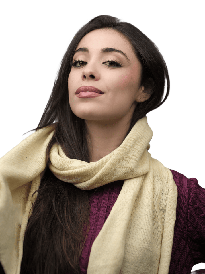 Sciarpa Donna Rasata Lana Merino Filiera Corta - Lanaioli Maglieria Filiera Corta Sostenibile & Filati Naturali