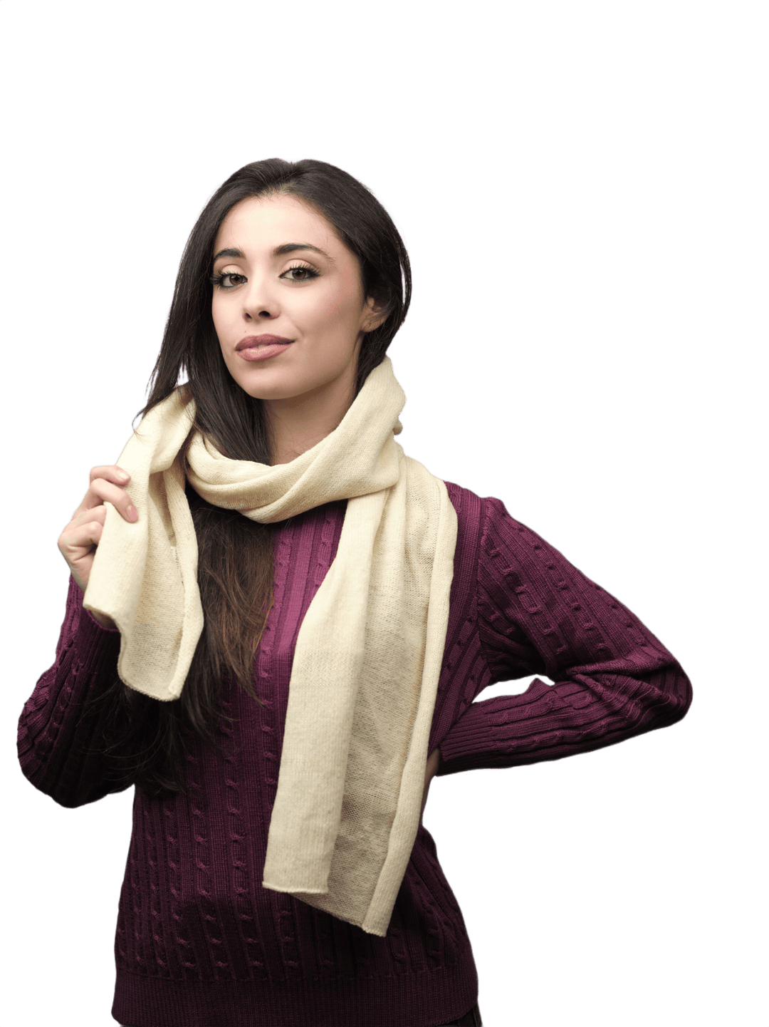 Sciarpa Donna Rasata Lana Merino Filiera Corta - Lanaioli Maglieria Filiera Corta Sostenibile & Filati Naturali