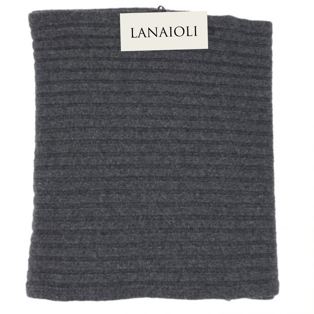 Sciarpa Uomo a Coste Cashmere Rigenerato - Lanaioli Maglieria Filiera Corta Sostenibile & Filati Naturali