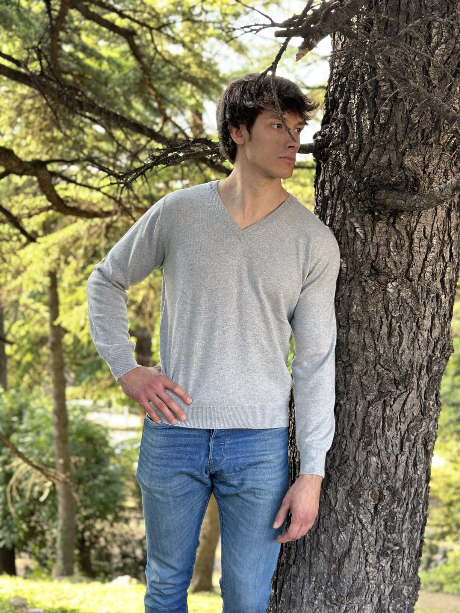 Maglia Uomo 100% Puro Cashmere Scollo a V - Lanaioli